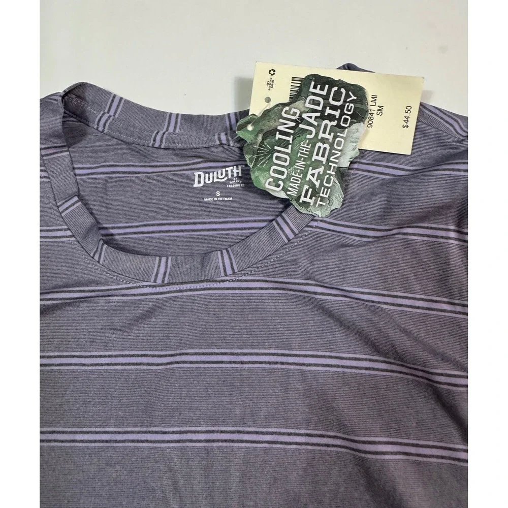 Duluth Trading Co Womens Cooling Jade Striped Ruched Side Tank Top Purple S